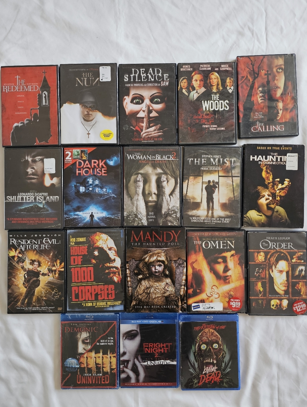 Horror Bundle of 18 DVDs & BlueRay Mix